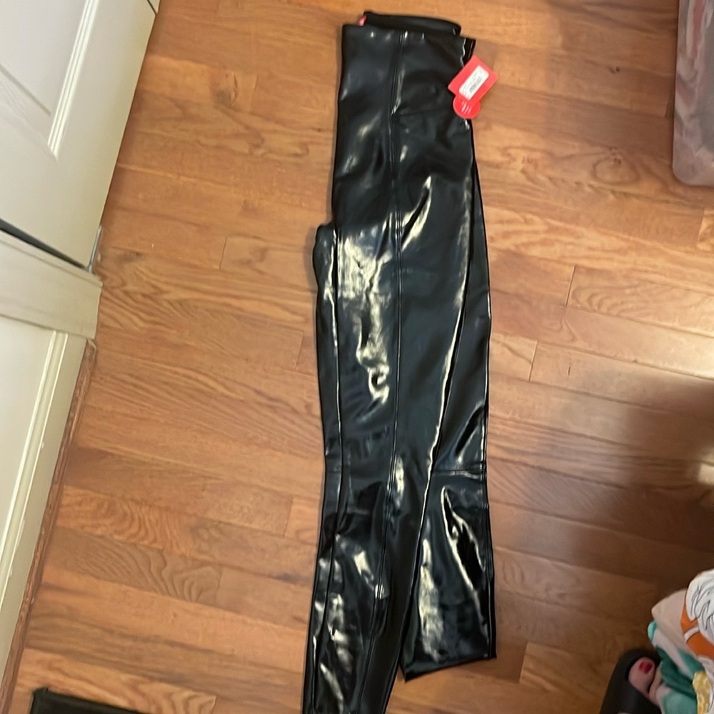 Spanx faux patent leather leggings